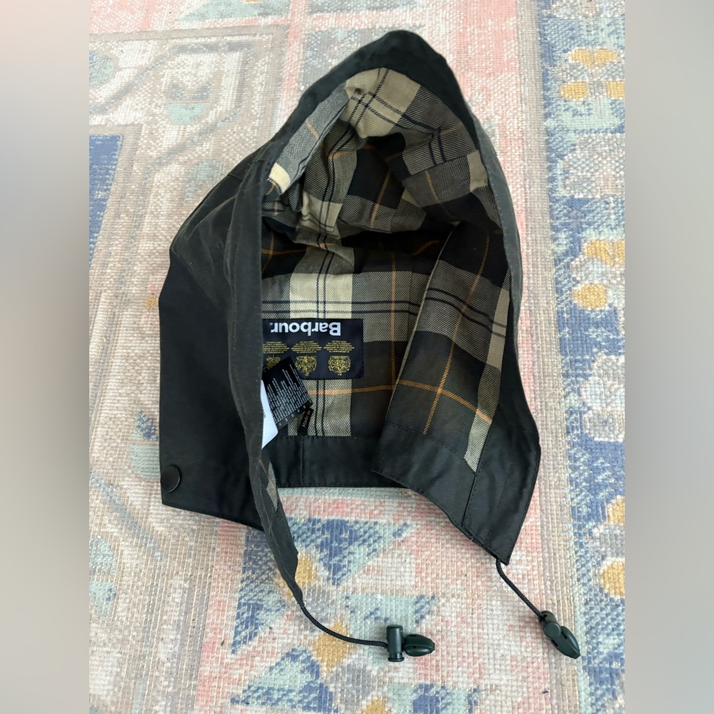 Barbour Sage Hood with Plaid Lining
